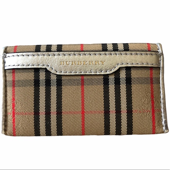 BURBERRY SILVER SMALL CHECK ENVELOPE CARD WAL - Picture 5 of 9